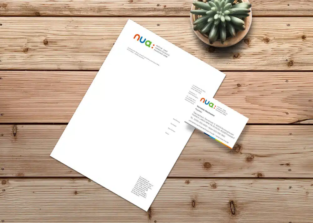 eCouleur designte vielfältige Print- und Werbematerialien im neuen Corporate Design der NUA