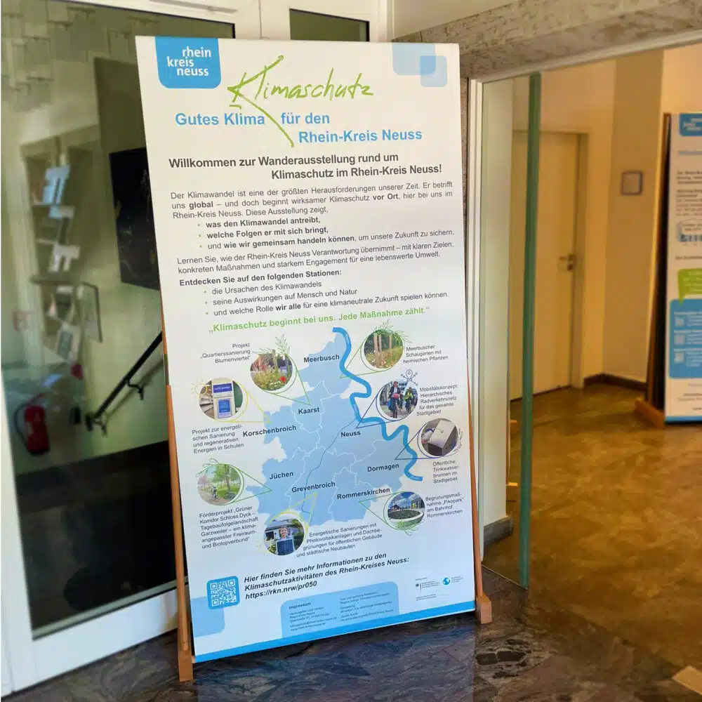 Gestaltung & Umsetzung der Wanderausstellung zu Klimaschutz & -anpassung für den Rhein-Kreis Neuss.