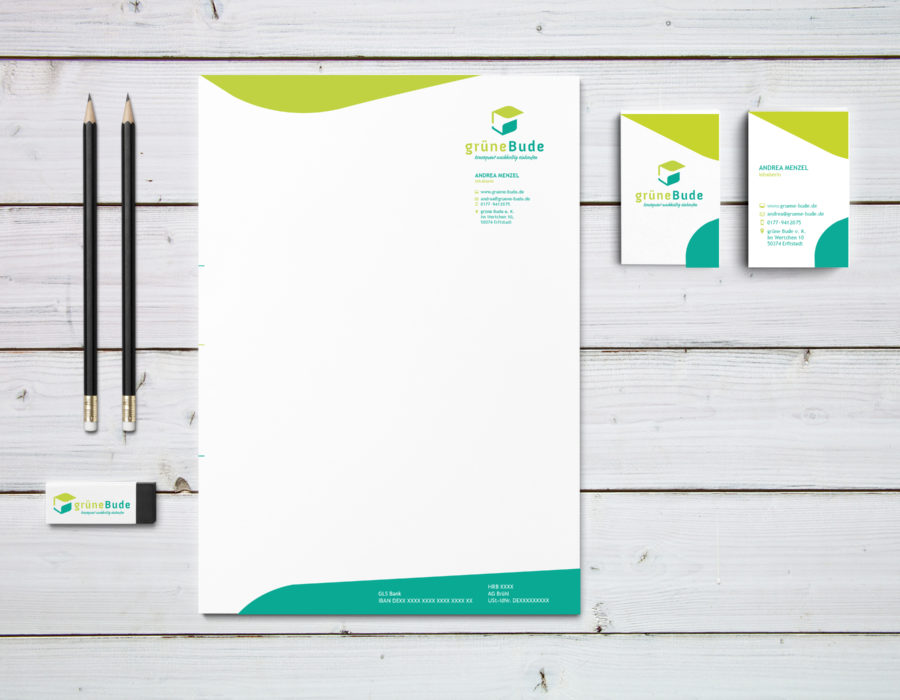 eCouleur Referenz nachhaltiges Design Grüne Bude Printdesign Geschaeftsausstattung