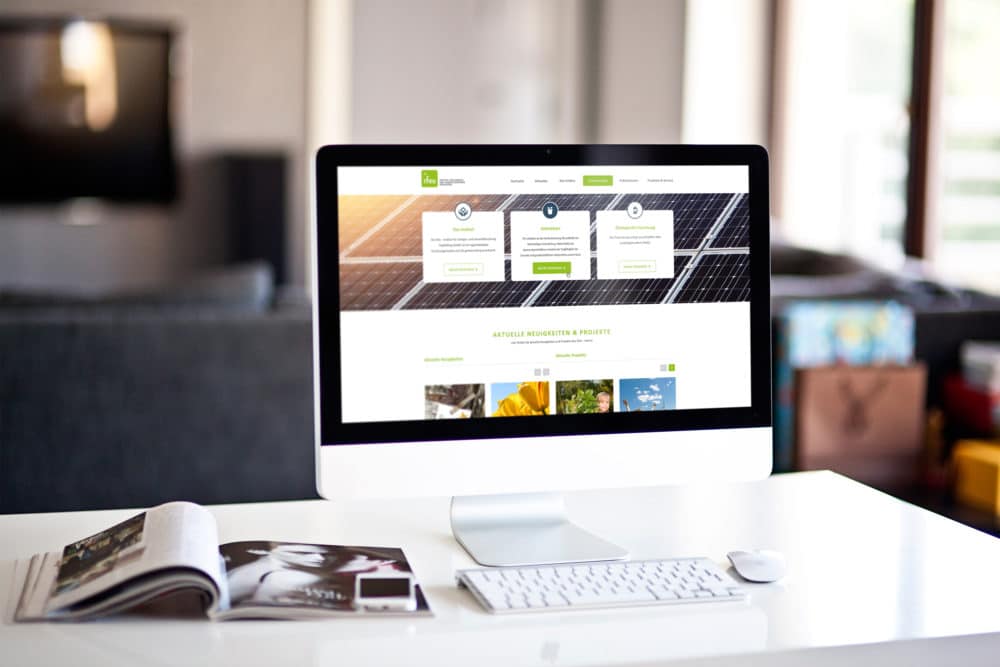 eCouleur Referenz nachhaltiges Design ifeu responsive Webdesign Wordpress iMac
